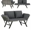 Casaria® Panca da Giardino 176x56x81 cm in Polyrattan Anteprima dell’immagine prodotto 9