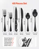 A diagram showing different pieces of cutlery with dimensions and a list of items included in the set. Náhled obrázku produktu