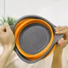 Ruhhy 23253 Opvouwbare siliconen zeef, 24 cm, oranje-grijs Productafbeelding-voorbeeld 6