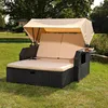 Strandkorb Schwarz Sonnendach Sonnenliege Sonnenbett Produktbild-Vorschau 4