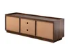 CALICOSY - Meuble TV 3 portes effet noyer avec rebord L140 Voir les images du produit 7