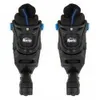 A pair of black and blue children's roller skates are shown against a white background. Voir les images du produit