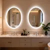 WISFOR Oval LED Badezimmerspiegel 50x70 cm Wandspiegel mit Produktbild-Vorschau 3