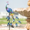 Gartendeko für draußen Wetterfest,Metallpfau Solarlampen Produktbild-Vorschau 4