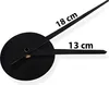 A black clock mechanism with two hands of different lengths, with measurements indicated. Podgląd zdjęcia produktu