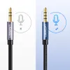 Two Ugreen AUX cables are shown side-by-side, with one indicating a microphone function is not supported and the other indicating it is supported. Produktbild-Vorschau