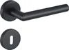 A black door handle and escutcheon plate are shown against a white background. Produktbild-Vorschau