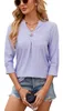ASKSA Damen T-Shirt 3/4 aermel Aushoehlen Bluse Produktbild-Vorschau 2