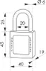 Cadenas de consignation 40mm, anse acier 38mm, Rouge, Voir les images du produit 3