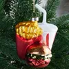 BRUBAKER Fast Food Menü Weihnachtskugel aus Glas - Burger Produktbild-Vorschau 2