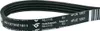 A close-up shot of a black Poly-V belt with white text and markings. Podgląd zdjęcia produktu