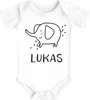 Baby Body mit Namen bedrucken lassen Elefant lustige Produktbild-Vorschau 1