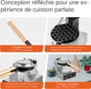 Collage of a bubble waffle maker highlighting its features. Podgląd zdjęcia produktu