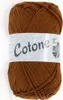 A ball of brown yarn with a label wrapped around it. Produktbild-Vorschau