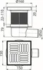 AlcaDrain Bodenablauf 150×150/50 mm mit einem waagrechten Produktbild-Vorschau 4