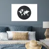 MuchoWow® Poster Weltkarte - Schwarz und weiß - Kreis 60x40 Produktbild-Vorschau 4