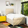 vidaXL Boxspringbett mit Matratze Creme 120x200 cm Stoff Produktbild-Vorschau 5