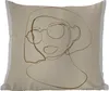 MuchoWow® Outdoor Kissen - Frau - Linienkunst - Produktbild-Vorschau 1