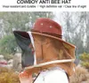 Včelař Ochranný klobouk,Anti Bee Hat,Kovboj Včelařství Náhled obrázku produktu 6