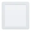 A square white LED ceiling light panel with a slightly raised white frame. Voir les images du produit