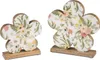 Dekoobjekt Blüte mit Blumenmotiv H. 14cm weiß bunt natur Produktbild-Vorschau 2