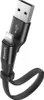 A black USB to Lightning charging cable with a built-in cable clip. Anteprima dell’immagine prodotto
