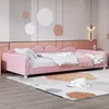 OKWISH Lit simple 90x200 cm Rembourré en velours - Rose Voir les images du produit 5