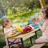 ML-Design Kindersitzgruppe 3tlg. klappbar, Natur/Grün, Produktbild-Vorschau 9