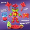 A toy figure with various accessories, presented in a marketing layout with text labels. Náhled obrázku produktu