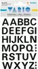 A sheet of black alphabet stickers with a white background. Anteprima dell’immagine prodotto