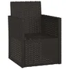 A black poly rattan garden chair with armrests, shown from a front-side angle against a white background. Voir les images du produit
