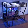 Hochbett mit Schreibtisch und LED-Beleuchtung, 140x200 cm, Produktbild-Vorschau 2