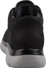 The back view of a black sneaker with a gray sole. Produktbild-Vorschau
