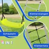 A collage of images showing different parts of a children's swing set, with German text labels. Produktbild-Vorschau