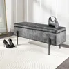 riess-ambiente Moderne Truhenbank LOFT 100cm grau Samt Produktbild-Vorschau 1