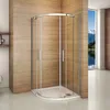 Duschkabine 90x90x195cm Viertelkreis Eckeinstieg Runddusche Produktbild-Vorschau 2