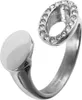 Akzent Damen-Ring aus Edelstahl, Similibesatz, silberfarben Produktbild-Vorschau 1