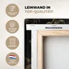 MuchoWow® - Leinwandbilder - Blumen - Schwarz - Gold - Produktbild-Vorschau 3