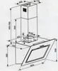 Technical drawing with dimensions of a kitchen range hood. Anteprima dell’immagine prodotto