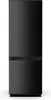 A full-shot studio image of a black refrigerator-freezer combination. Produktbild-Vorschau