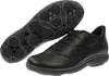 A pair of black Geox Nebula B men's sneakers, shown from a slightly elevated angle with the sole of one shoe prominently displayed. Produktbild-Vorschau