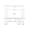 Diagram showing different TV sizes on a table. Náhľad obrázku produktu