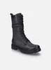 A black leather boot on a light gray background. Produktbild-Vorschau
