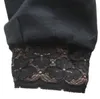 Mädchen Capri-Leggings mit Raschelspitze am Abschluss schwarz Spitzendetail