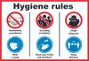 Hygiene rules Symbol und Text Schild A6 Rückseite Produktbild-Vorschau 1