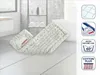 A mop head is shown on a tiled floor in a bathroom setting, with icons on the right side indicating product features. Produktbild-Vorschau