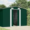 vidaXL Casetta da giardino 257x489x181 cm in metallo verde Anteprima dell’immagine prodotto 1