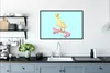 MuchoWow® Gerahmtes Poster Ente - Küken - Skateboard - Blau Produktbild-Vorschau 3