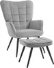 HOMCOM Ohrensessel mit Hocker, Relaxsessel, Loungesessel Produktbild-Vorschau 1