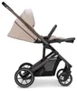 A side view of a beige and brown stroller against a white background. Produktbild-Vorschau